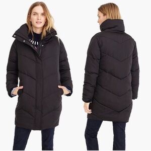 J crew black puffer coat sz XL